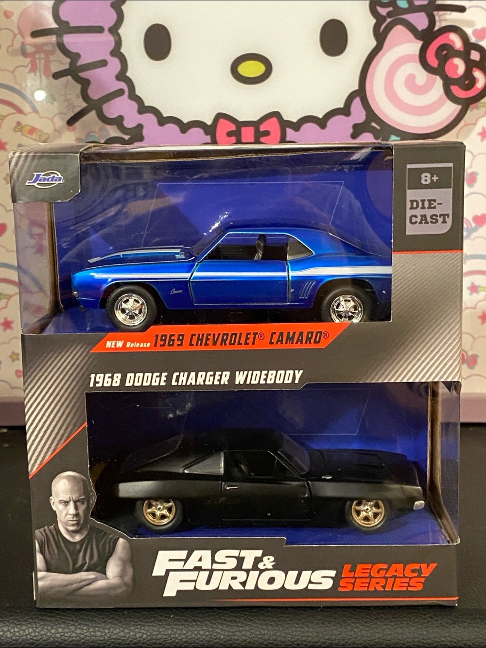 NIB 1:32 F&F Die-Cast 1969 Chevrolet Camero & 1968 Dodge Charger Widebody 💙🖤